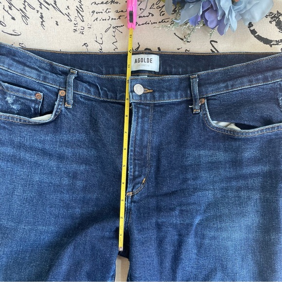 Agolde Sophie Mid Rise Skinny Jeans Cabana Dark Wash Style #A018-1256 Size 32 - Picture 11 of 12